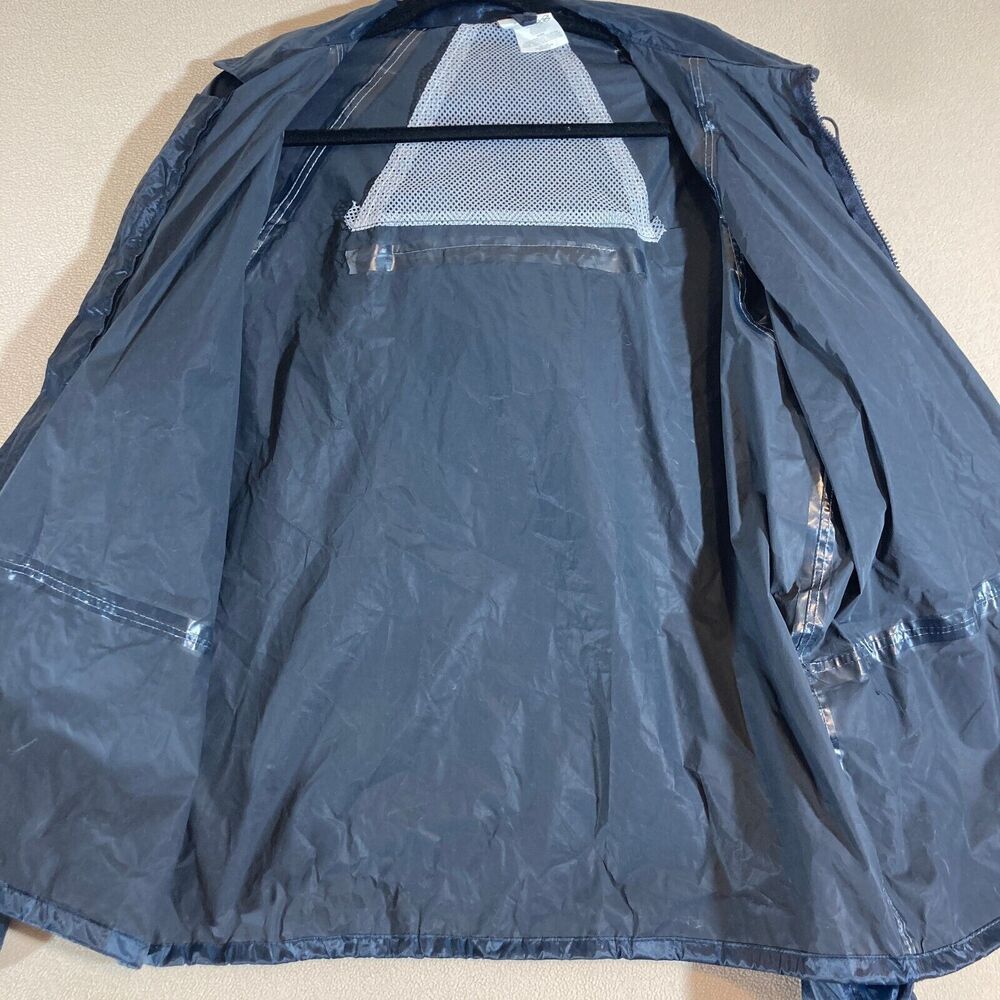 McCordick Rain Jacket Sz Small Navy Blue‎ Zip in Hood Work Outdoor Gorpcore